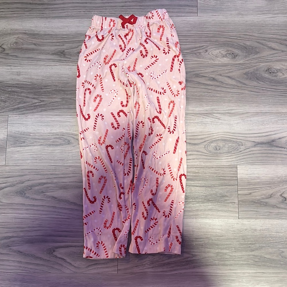 Pink and Red Casual Pajama Bottoms with Chili Pepper Print
